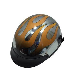 Gr8Lids Gr8 Lids Motorcycle Helmet 24281 Silver Flames